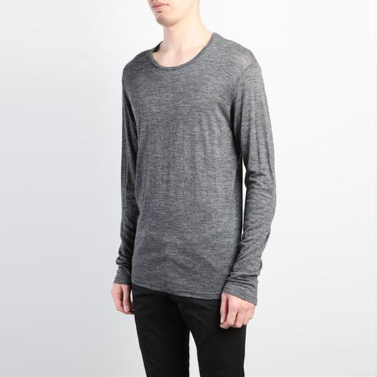  W/Cu/Liメランジジャージ クルーネック長袖  