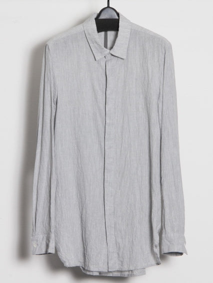  Ry/Co/Li強撚シャンブレー ロングシャツ  