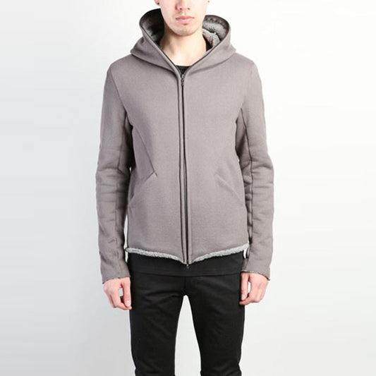  カシミヤ混ムートン裏毛 ZIP UPパーカー  