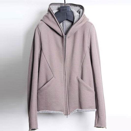  カシミヤ混ムートン裏毛 ZIP UPパーカー  