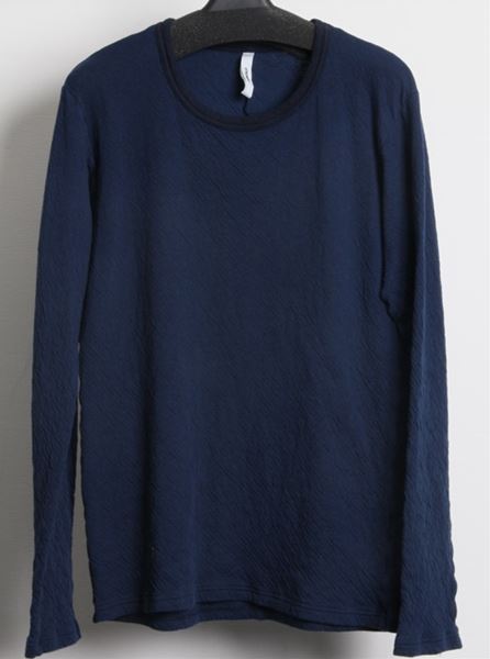  グレー杢ソフト接結クルーネック L/S  