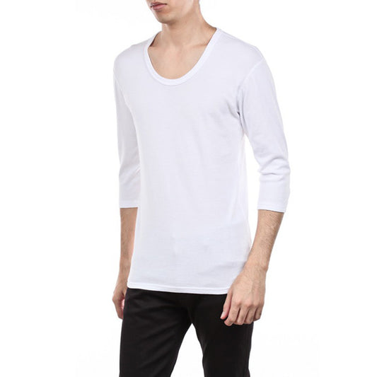  プリモアフライス Uネック 7分袖 (WHITE)  