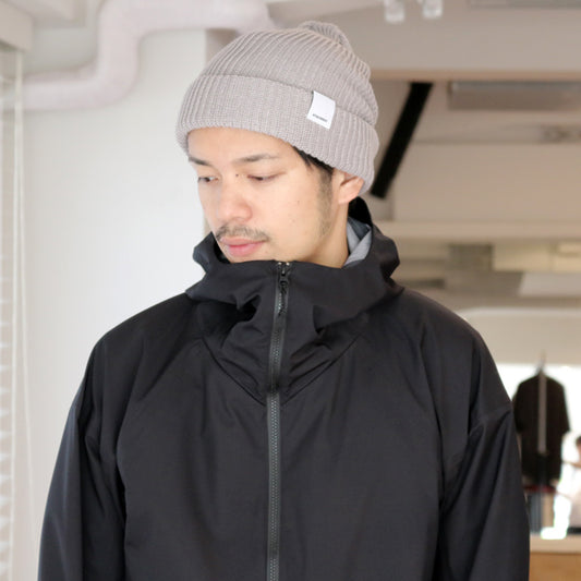  畦編みニット ビーニー  