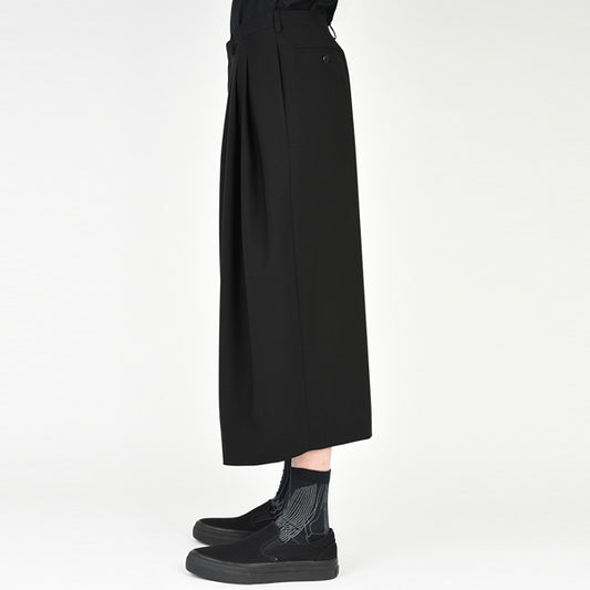  WOOL GABARDINE 3TUCK CROPPED  