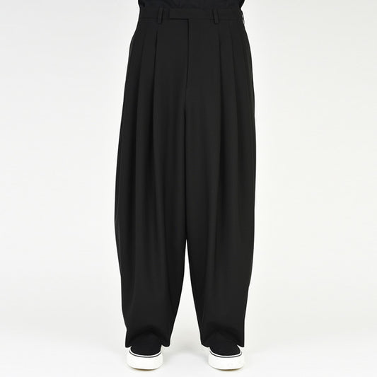  WOOL GABARDINE 3TUCK WIDE  