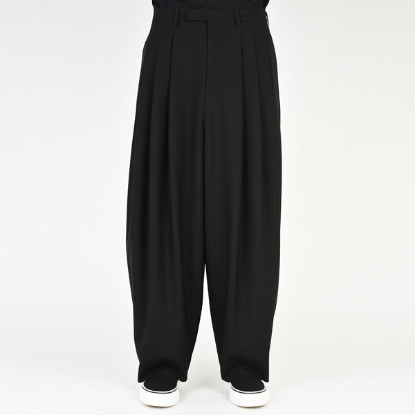 WOOL GABARDINE 3TUCK WIDE