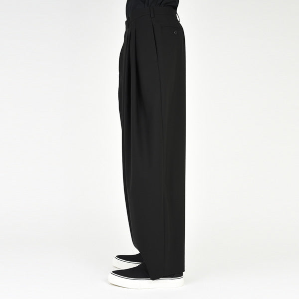 WOOL GABARDINE 3TUCK WIDE