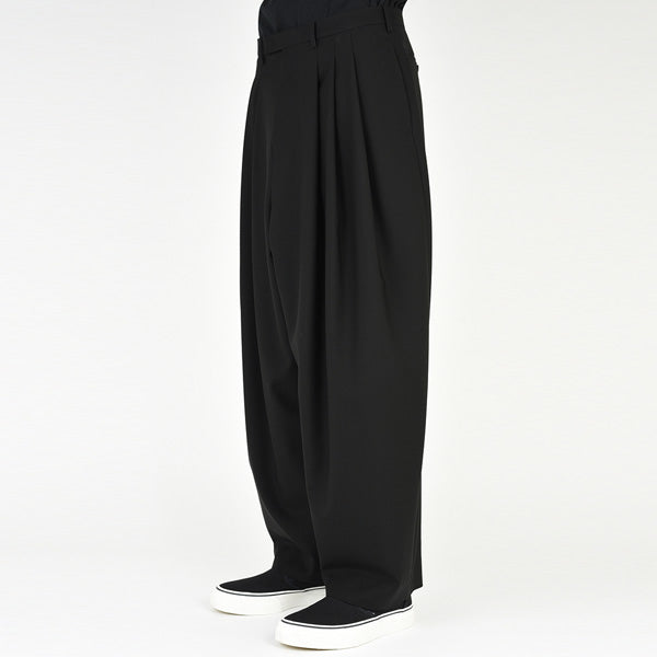WOOL GABARDINE 3TUCK WIDE