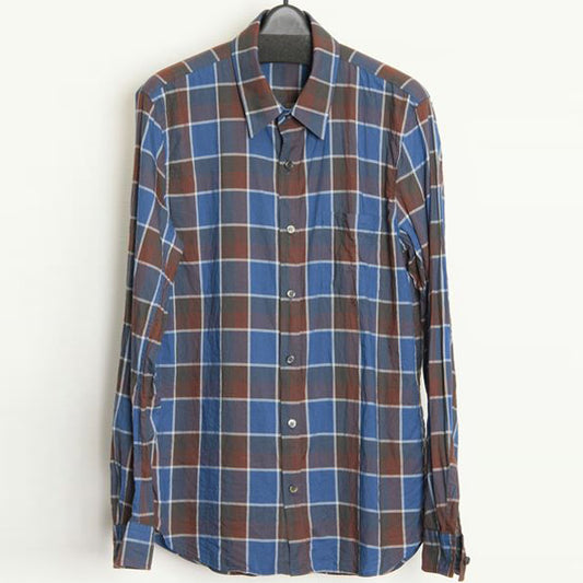  60/-ローンチェック 1ポケットレギュラーシャツL/S  