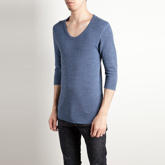  コットンサーマル Uネック 7分袖  