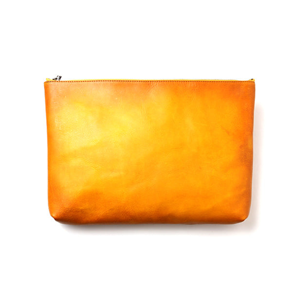 HAND DYED LEATHER CLUTCH BAG