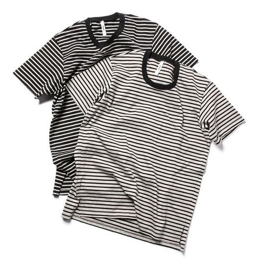  SILKY TIGHT TENSION BORDER CREW NECK S/S  