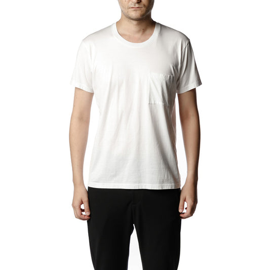  GIZAシルキー度詰天竺 クルーネックポケット付S/S  