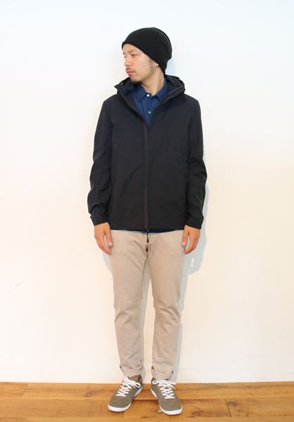 Ny/Coストレッチ フーデッドブルゾン