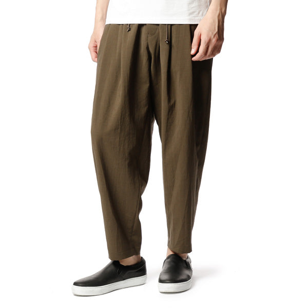 強撚ドライポプリン イージーワイドテーパードパンツ