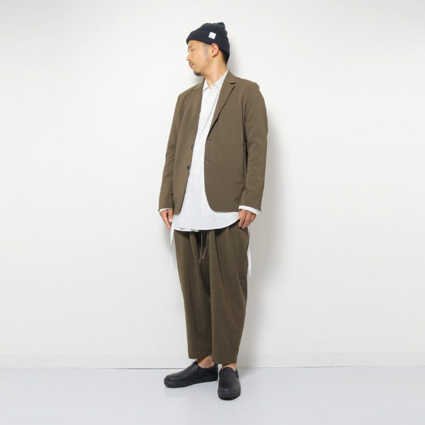 強撚ドライポプリン イージーワイドテーパードパンツ