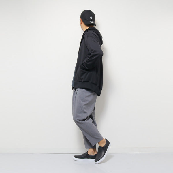 強撚ドライポプリン イージーワイドテーパードパンツ