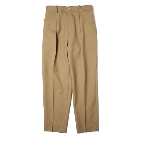  FRONT PLEATS PEGTOP ORGANIC WOOL TROPICAL (COYOTE)  