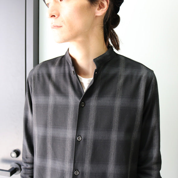 OMBRAY TWILL STRETCH LONG SHIRTS