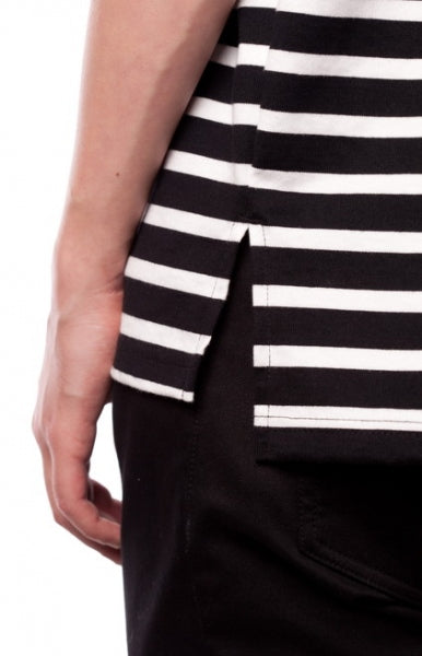 未使用　ボーダーテンジククルーネックPO 紳士 天竺編みクルーネック半袖Tシャツ（ボーダー） | 無印良品