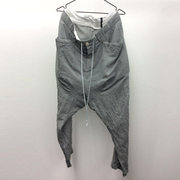 Co/W/Liストライプギャバ サルエルパンツ