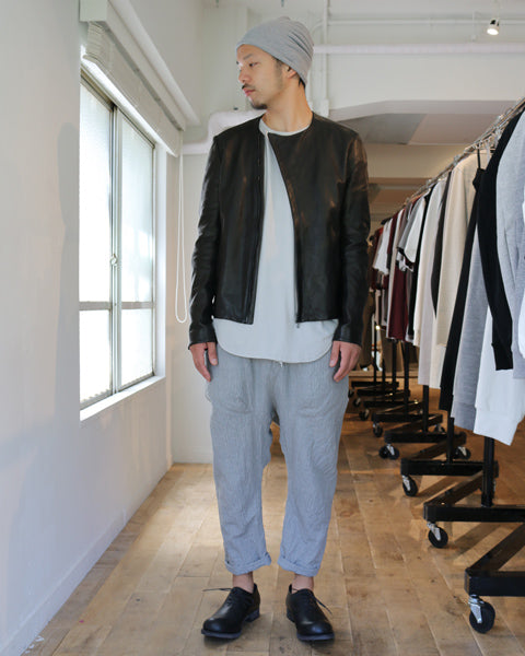 Co/W/Liストライプギャバ サルエルパンツ