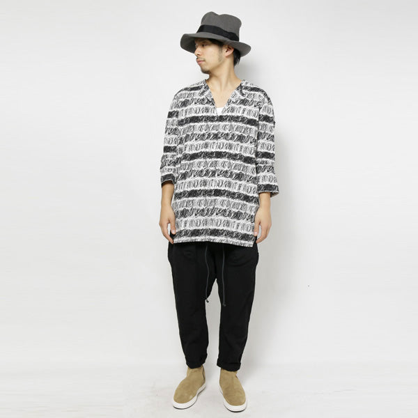 Co/W/Liストライプギャバ サルエルパンツ