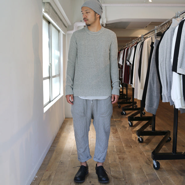 Co/W/Liストライプギャバ サルエルパンツ