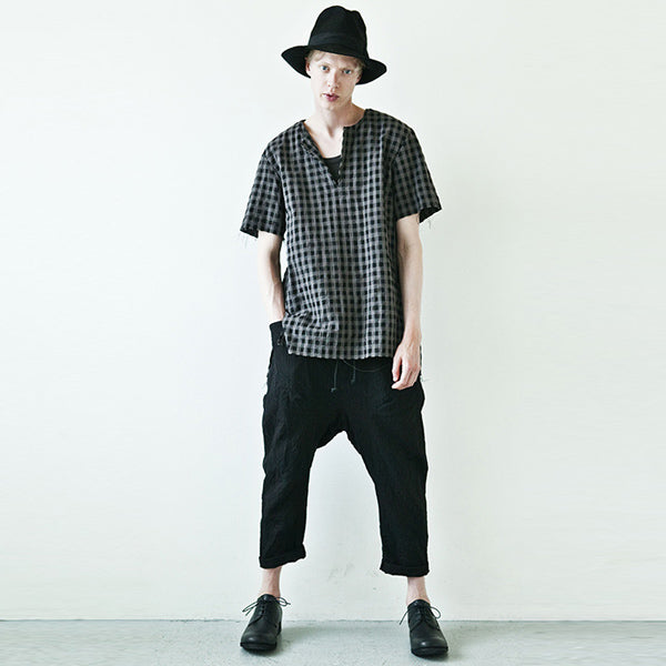 Co/W/Liストライプギャバ サルエルパンツ