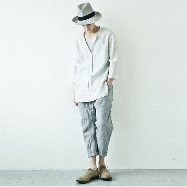 Co/W/Liストライプギャバ サルエルパンツ