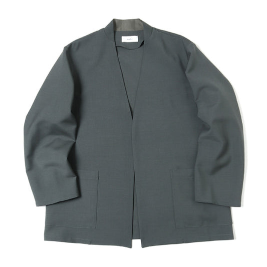  LAPELLESS SHIRT JACKET WOOL MOHAIR TROPICAL  