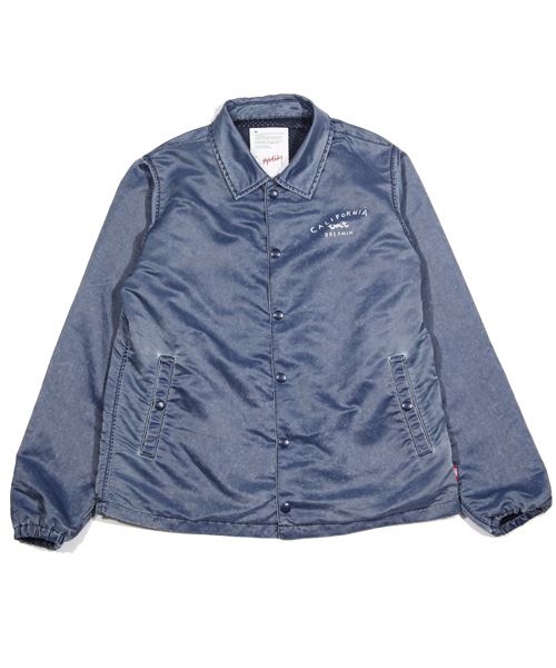 INDIGO-DYE COATING NYLON COACH JACKET