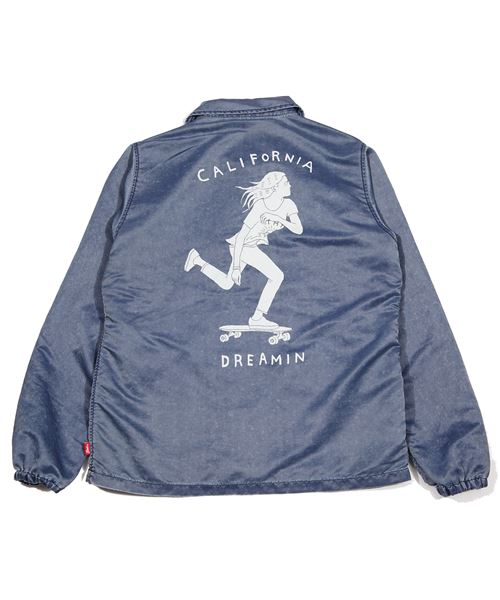 INDIGO-DYE COATING NYLON COACH JACKET