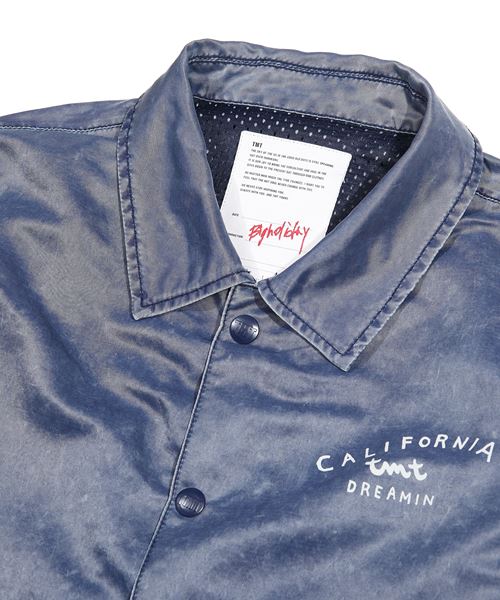 INDIGO-DYE COATING NYLON COACH JACKET