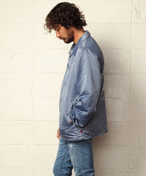 INDIGO-DYE COATING NYLON COACH JACKET