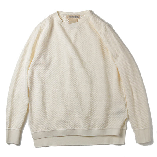  ワッフルスウェットクルー長袖  