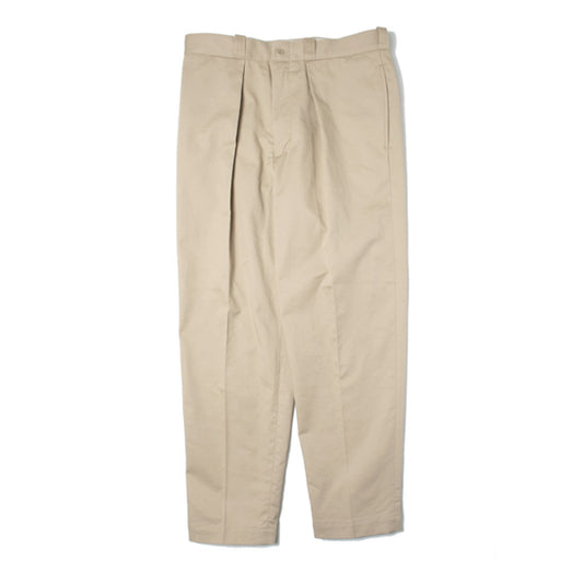  FRONT PLEATS PEGTOP ORGANIC COTTON CHINO CLOTH  