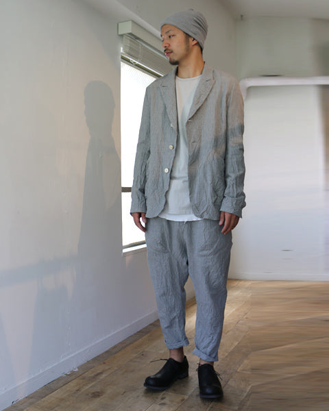 Co/W/Liストライプギャバ サルエルパンツ