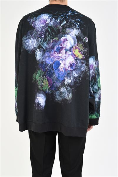 LOOP BACK CLOTH INKJET FLOWER CREW NECK