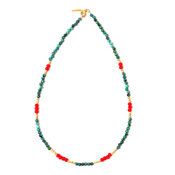 TURQUOISE x WHITE BEADS NECKLACE