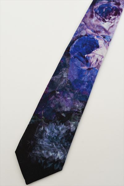 WOOL GABARDINE INKJET TIE FLOWER