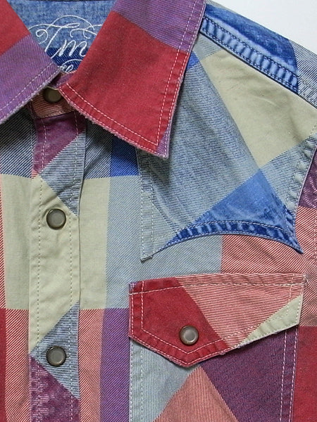L/SL INDIGO BIG CHECK SHIRT