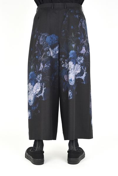 2TUCK CROPPED WOOL GABARDINE INKJET (FLOWER)