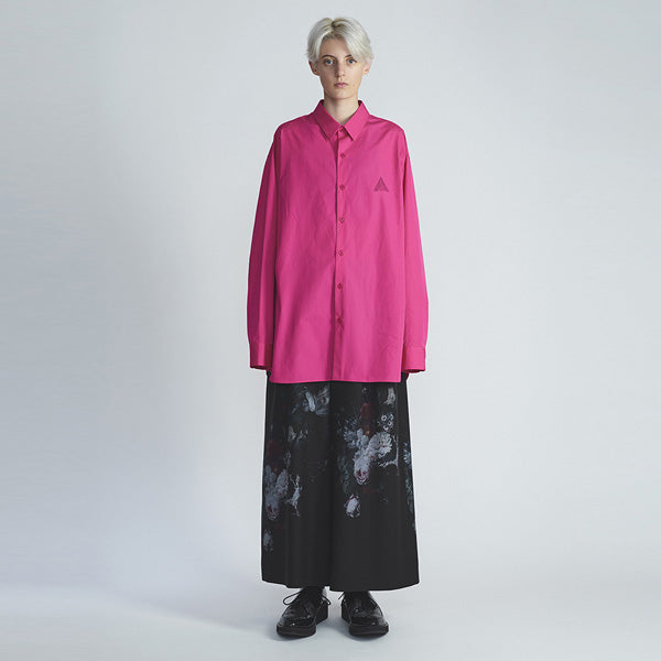 2TUCK CROPPED WOOL GABARDINE INKJET (FLOWER)