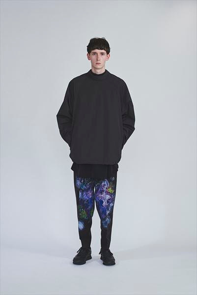 2TUCK TAPERED WIDE WOOL GABARDINE INKJET (FLOWER)