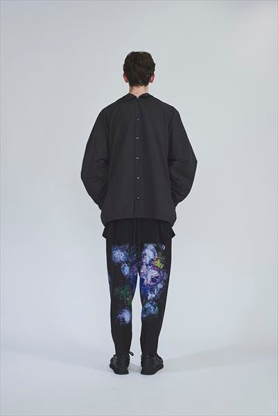 2TUCK TAPERED WIDE WOOL GABARDINE INKJET (FLOWER)