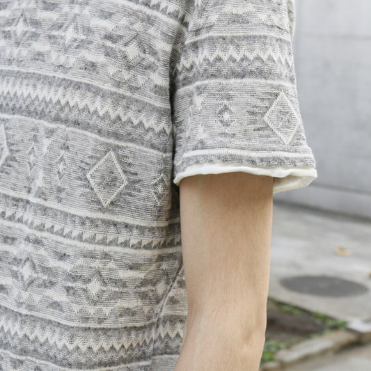  ORTEGA JACQUARD レイヤードTEE  