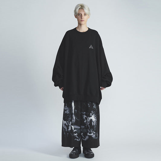  2TUCK CROPPED WOOL GABARDINE INKJET (ANGELS)  