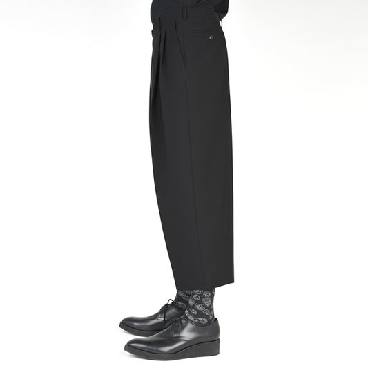  WOOL GABARDINE 2TUCK CROPPED  