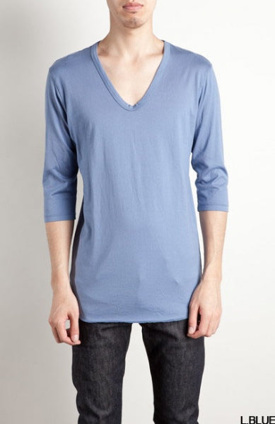 スーピマ天竺 Uネック 7分袖